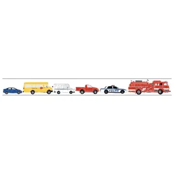 Vehicles on Main Street Wallpaper Border ZB3155BD