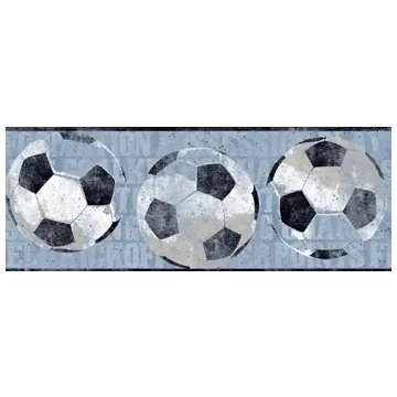 Boys Will Be Boys Blue Soccer Ball Wallpaper Border ZB3173BD