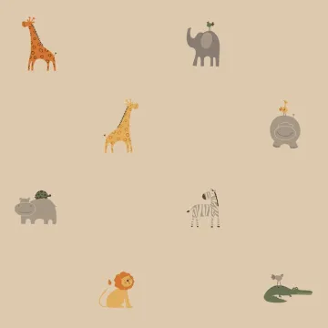Neutral Exotic Day at the Zoo Wallpaper ZB3213