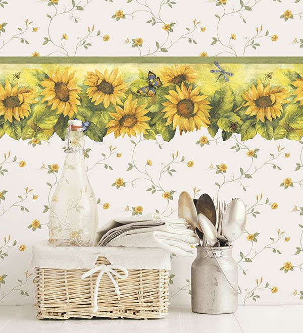 Die Cut Sunflower Wallpaper Border BG71361DC Norwall