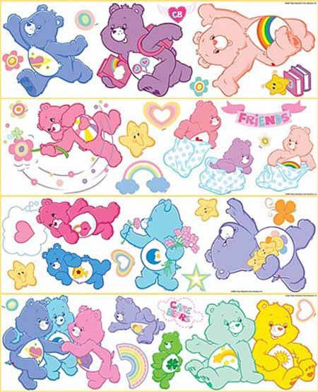 cheer swing Care bears wall sticker glossy cut out border 7 to 10.5 inch
